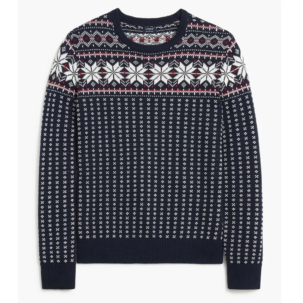 NWT Men’s J. Crew 100% Cotton Fair Isle Sweater - M